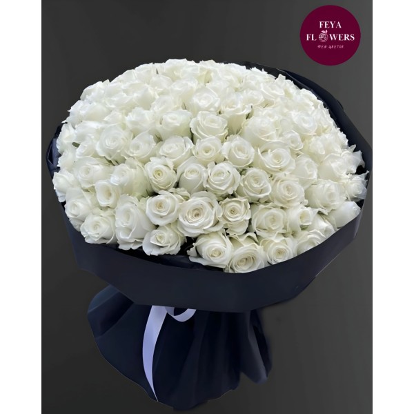 Букет из 201 белых роз